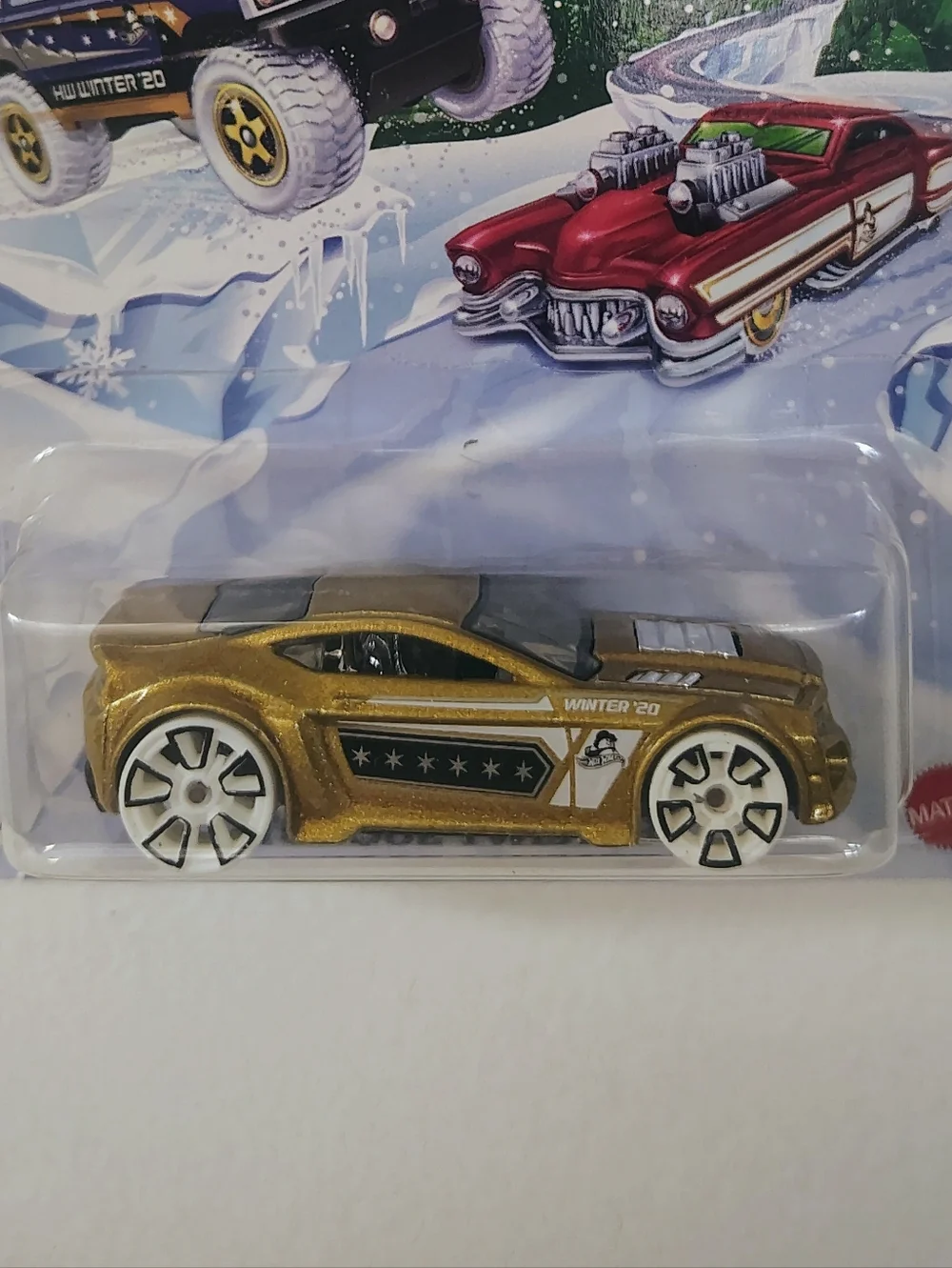 Torque Twister Hot Wheels 2020 Holiday Snow Card 5/6 Gold Diecast